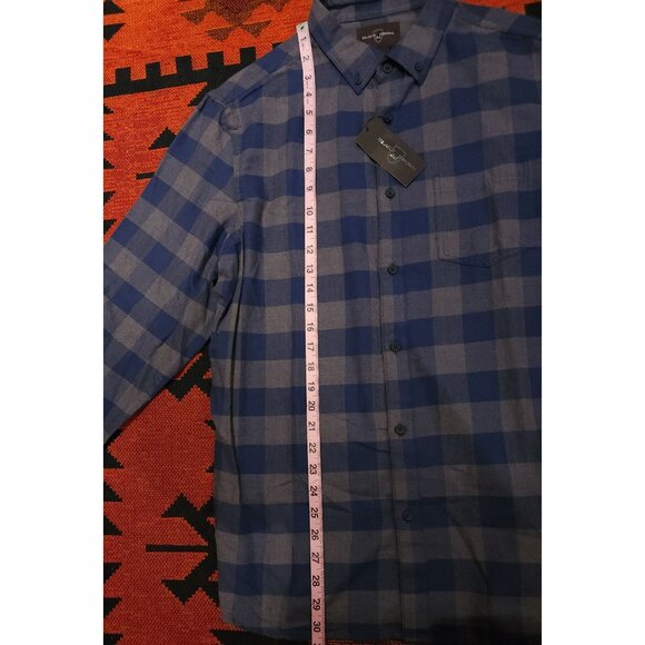 Black Brown 1826 Men's XL Blue & Gray Plaid Button-Down Shirt - Picture 10 of 13